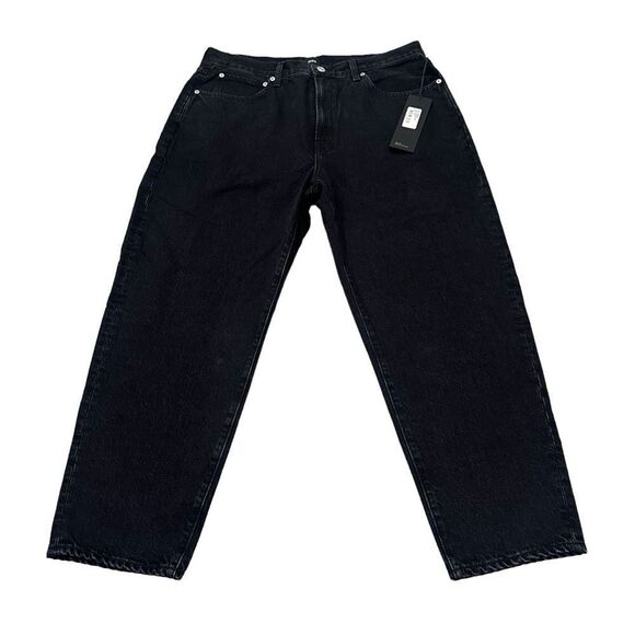 NWT Edwin Anthropologie Anderson Ankle Black Straight Leg Denim High Waist Jeans - Picture 3 of 8